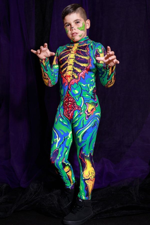 Green Zombie Kids Costume Online Hot Sale - Image 3
