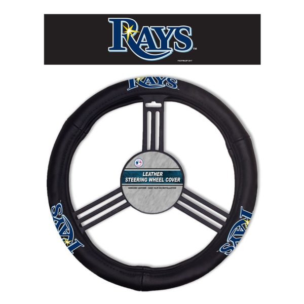 Tampa Bay Rays Steering Wheel Cover Leather CO Cheap
