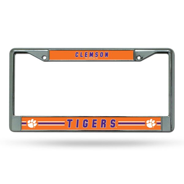 Clemson Tigers License Plate Frame Chrome Printed Insert Cheap