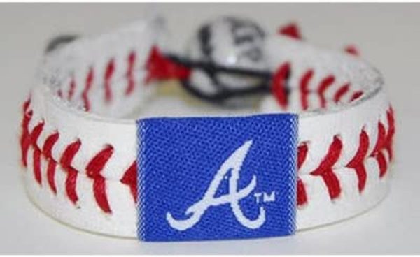 Houston Astros Bracelet Team Color Baseball Red Leather Black Thread CO Hot on Sale