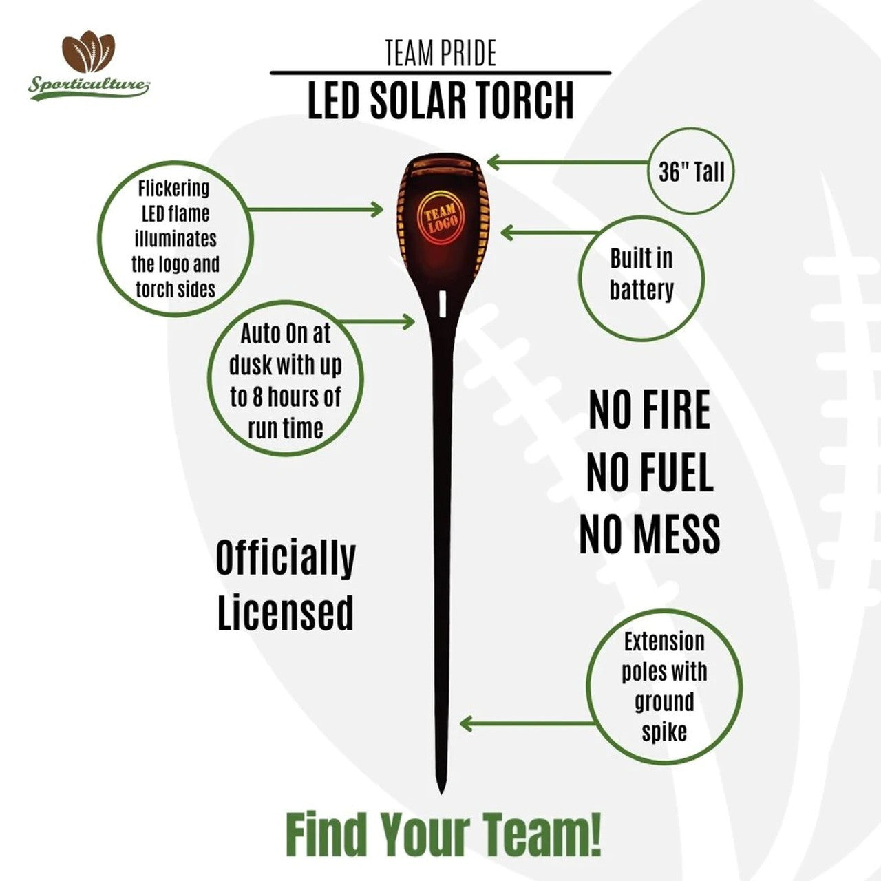 New York Jets Solar Torch LED Fashion