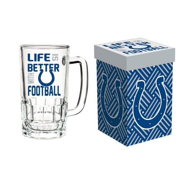 Indianapolis Colts Glass 18oz Tankard Boxed Discount