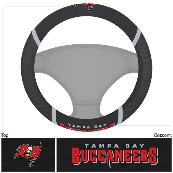 Tampa Bay Buccaneers Steering Wheel Cover Mesh Stitched on Sale