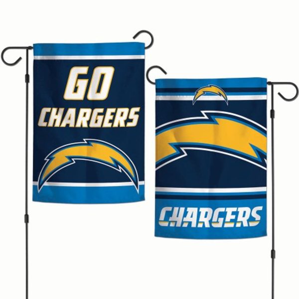 Los Angeles Chargers Flag 12x18 Garden Style 2 Sided Slogan Design Special Order For Cheap