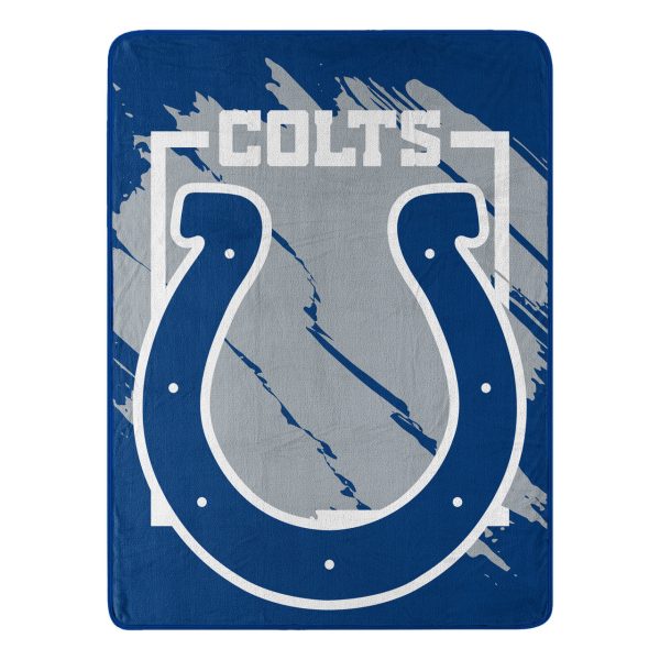 Indianapolis Colts Blanket 46x60 Micro Raschel Dimensional Design Rolled Online now
