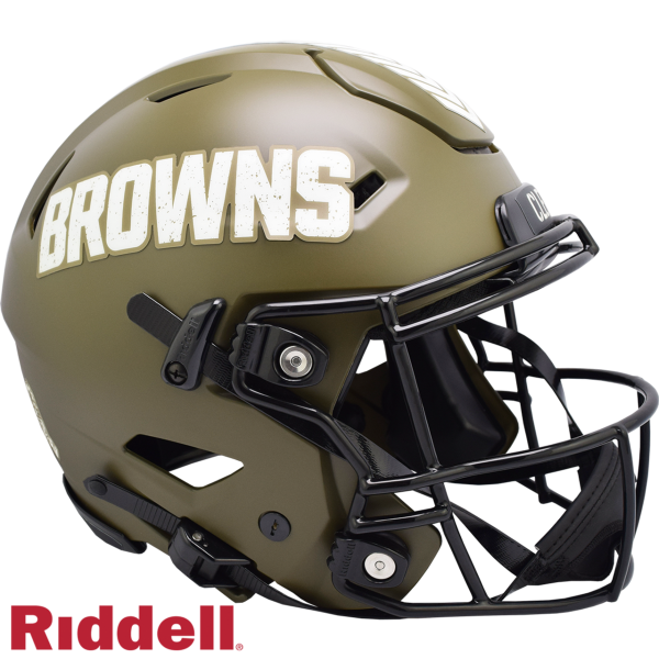 Cleveland Browns Helmet Riddell Authentic Full Size SpeedFlex Style Salute To Service Discount