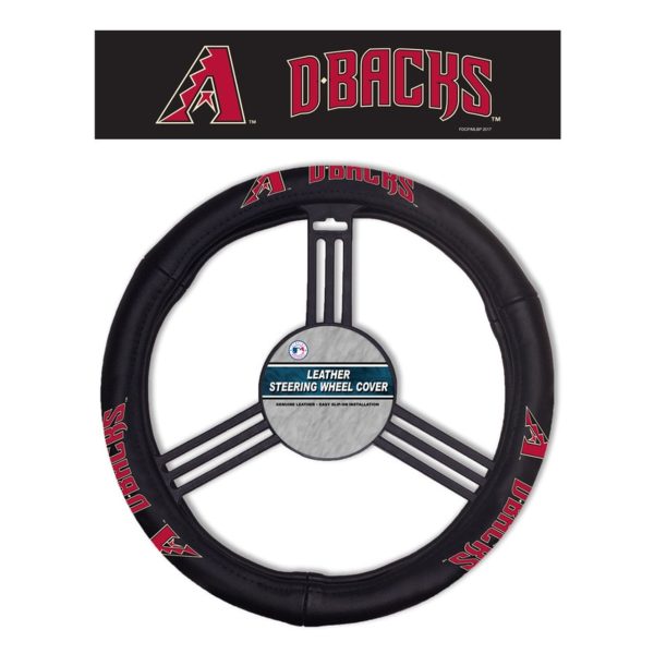 Arizona Diamondbacks Steering Wheel Cover Leather CO Sale